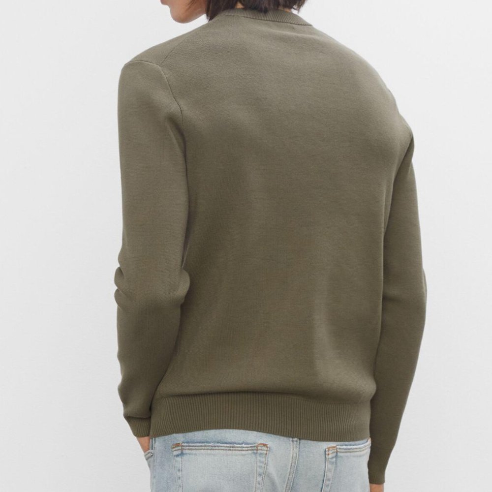 Club Monaco Crewneck Sweater Cotton Blend Olive - Picture 2 of 9